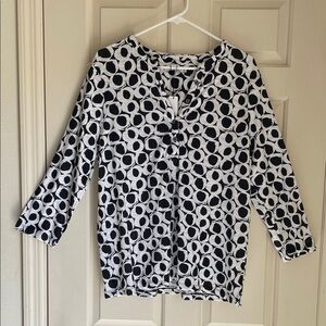 Chico’s  Black and White Patterned Women's Top, size 2